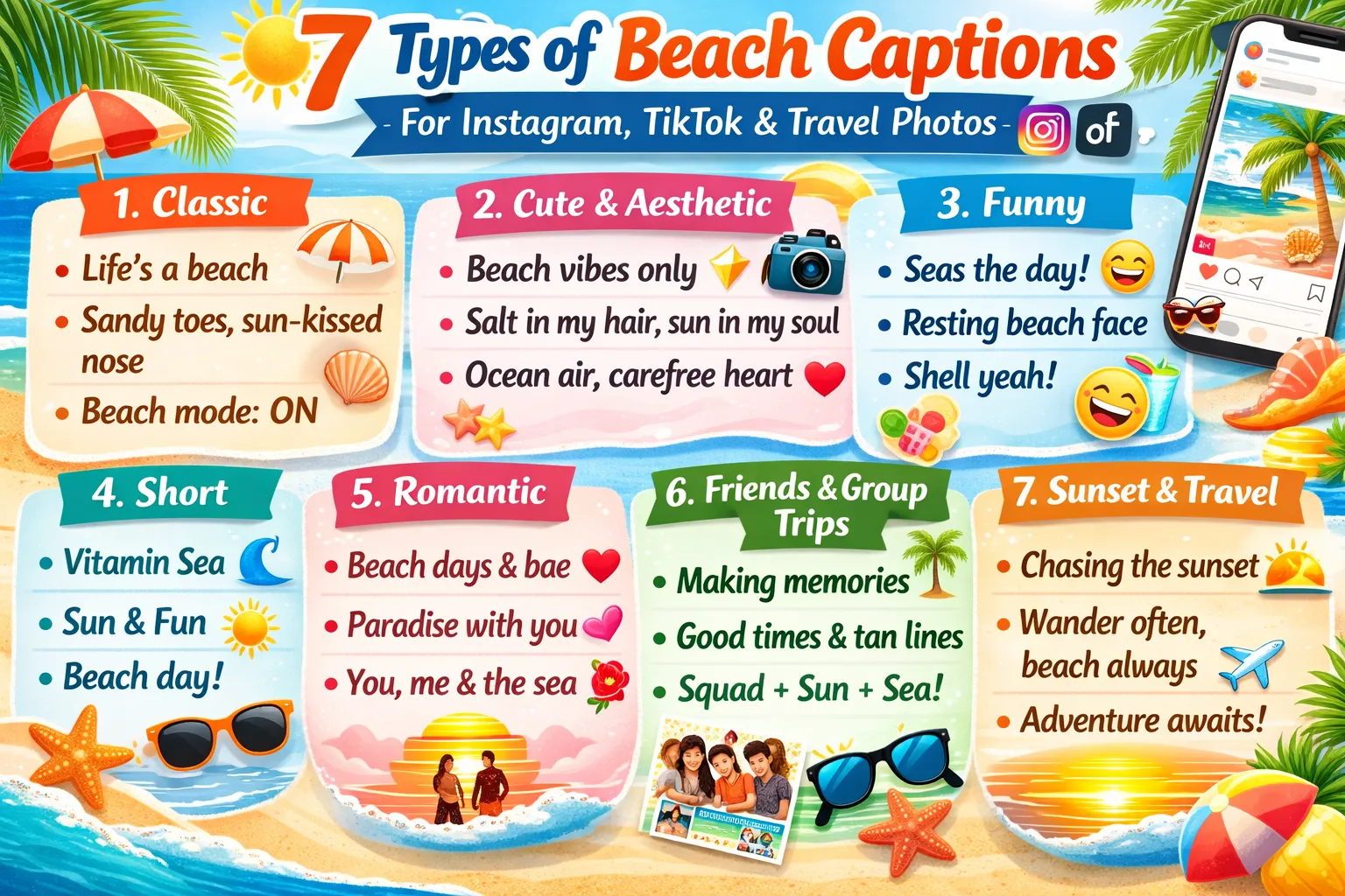 Beach Captions Center Image