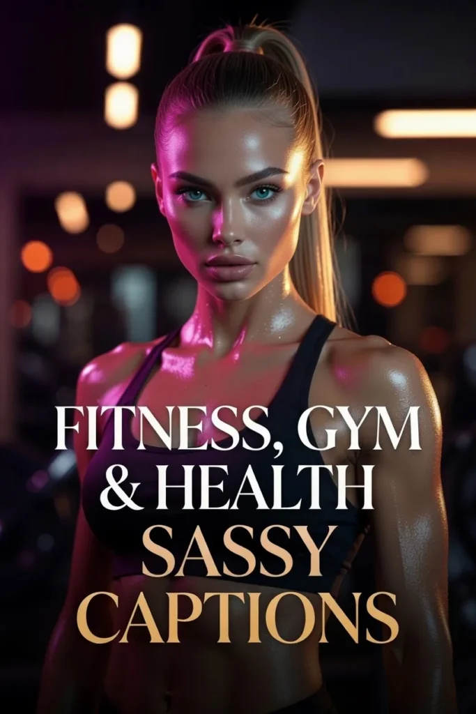 fitness, gym, and health sassy captions