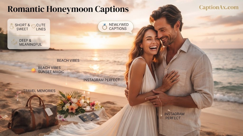 Romantic Honeymoon Captions
