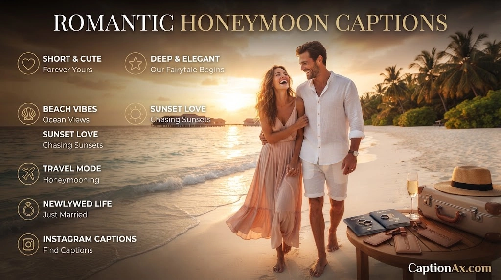 Romantic Honeymoon Captions