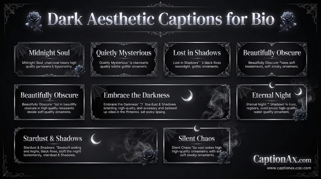 Dark Aesthetic Captions for Bio