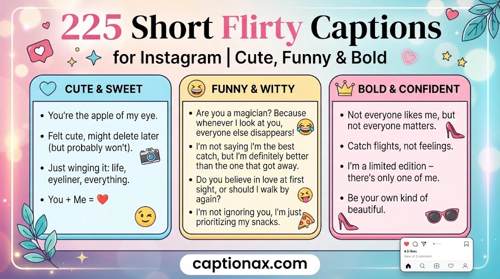 Short Flirty Captions for Instagram