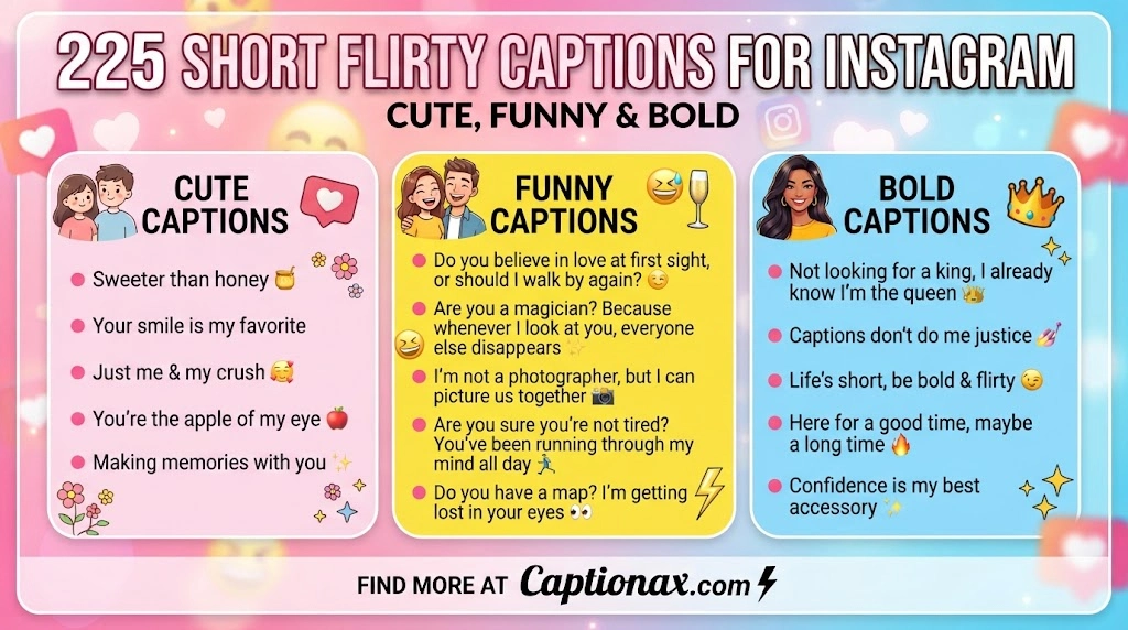 Short Flirty Captions for Instagram