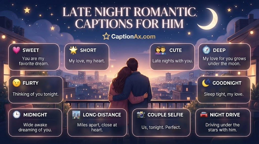 Late Night Romantic Captions for Him