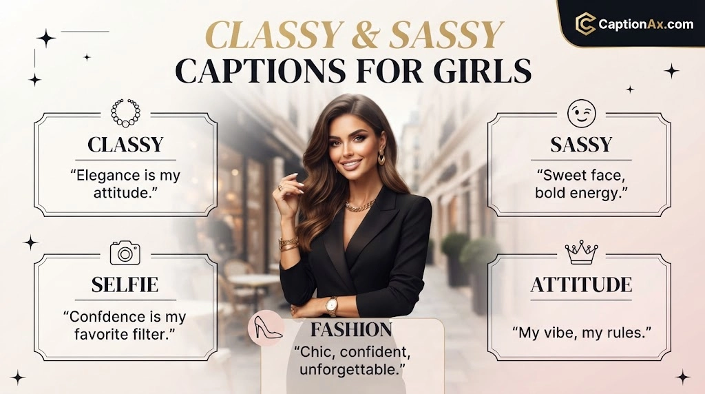 Classy & Sassy Captions for Girls