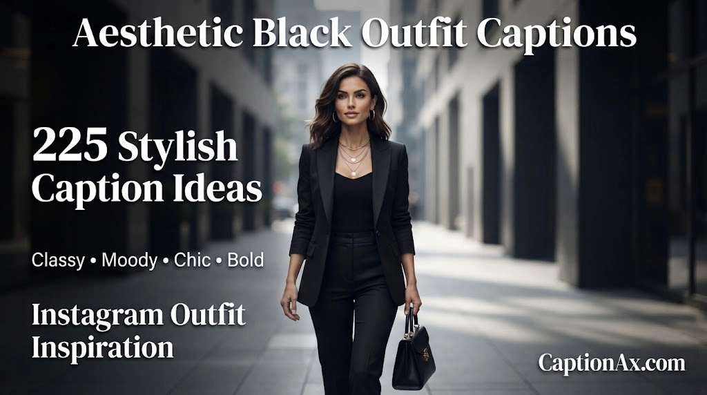 Aesthetic Black Outfit Captions