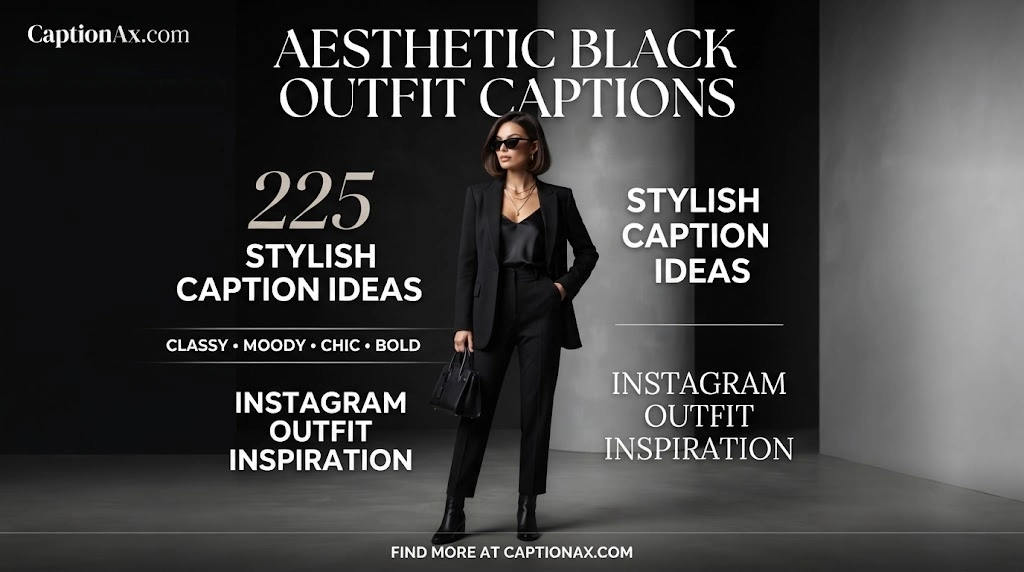 Aesthetic Black Outfit Captions