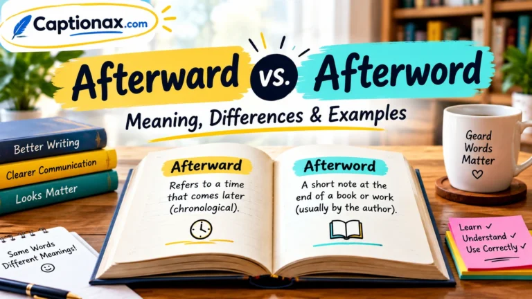 Afterward vs. Afterword