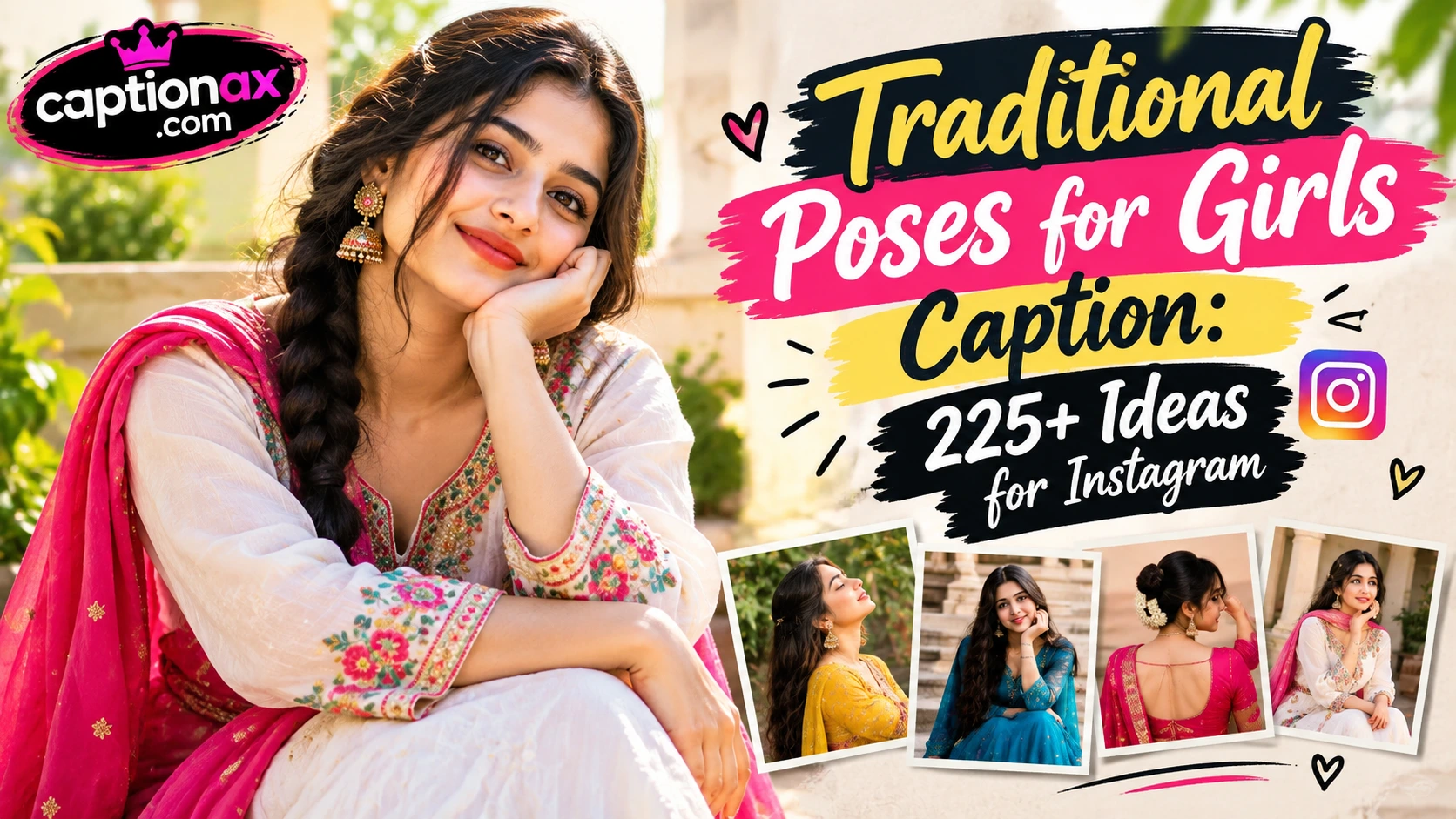 Traditional Poses for Girls Caption