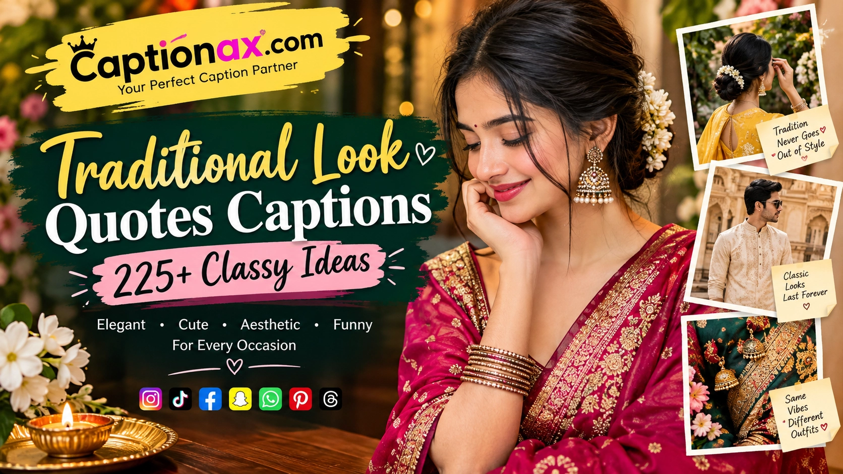 Traditional Look Quotes Captions