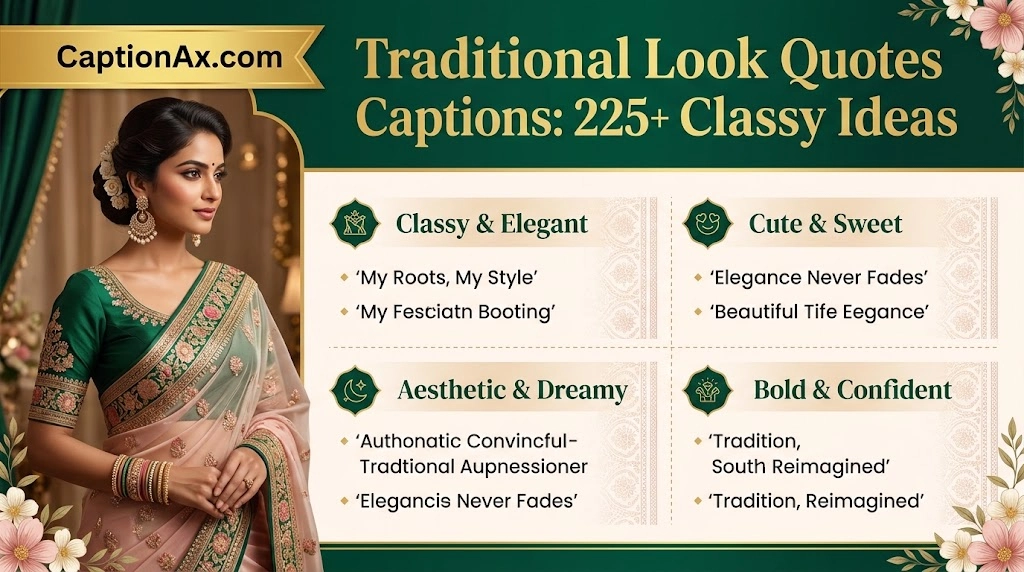 Traditional Look Quotes Captions