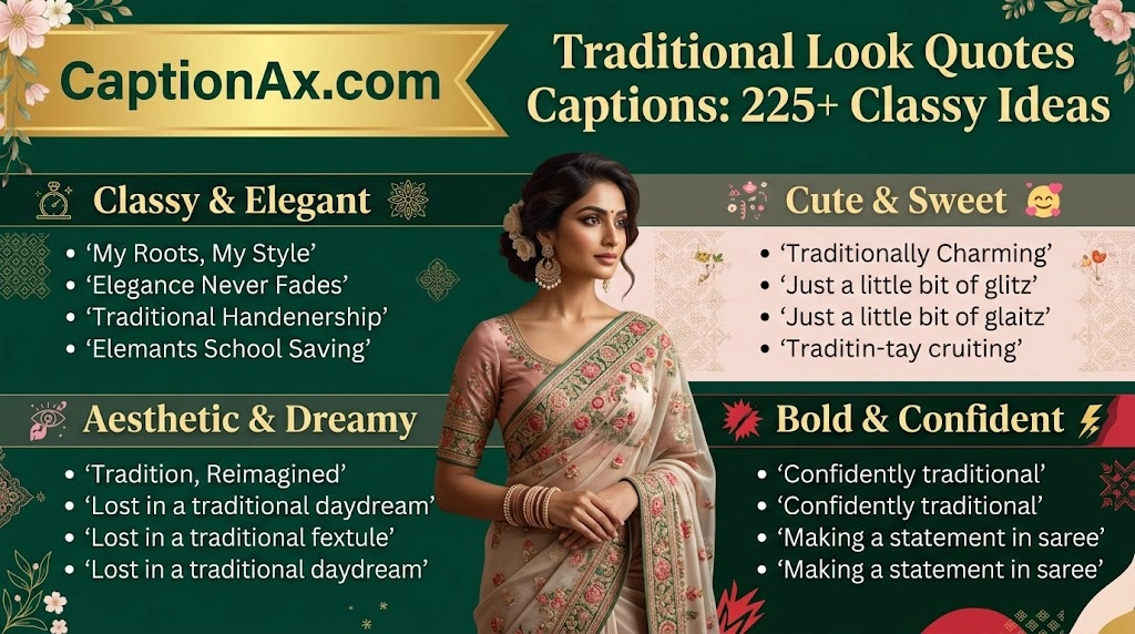 Traditional Look Quotes Captions