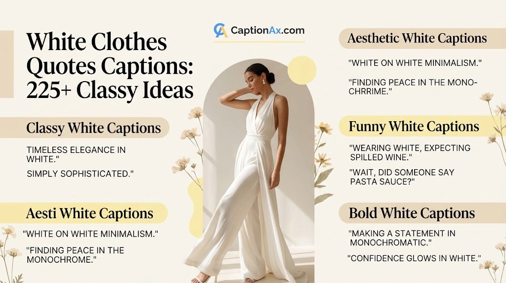 White Clothes Quotes Captions