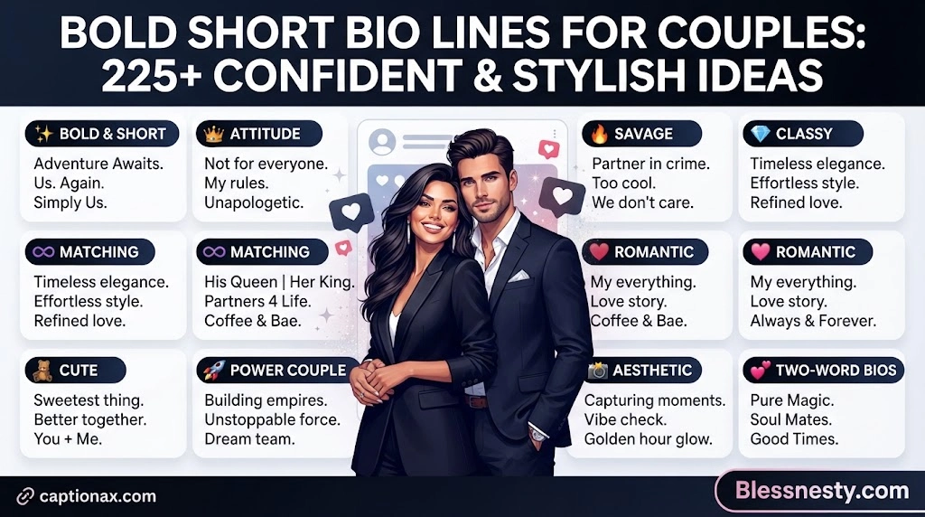 Bold Short Bio Lines for Couples