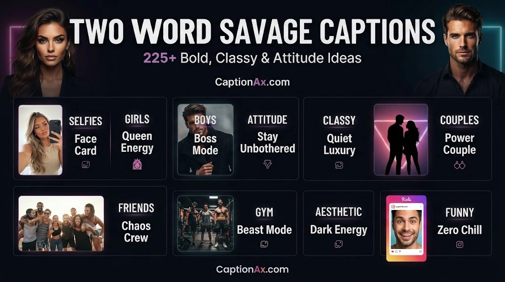 Two Word Savage Captions