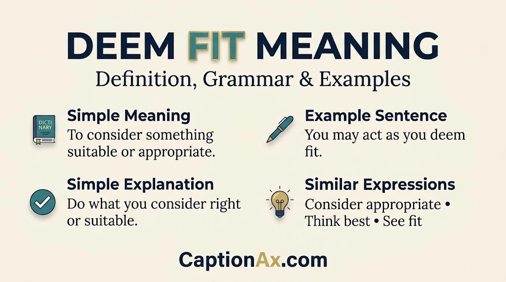 Deem Fit Meaning