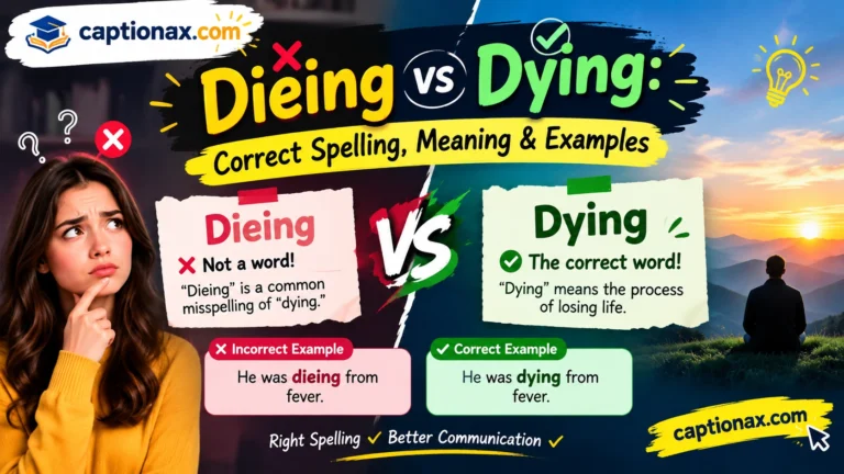 Dieing vs Dying