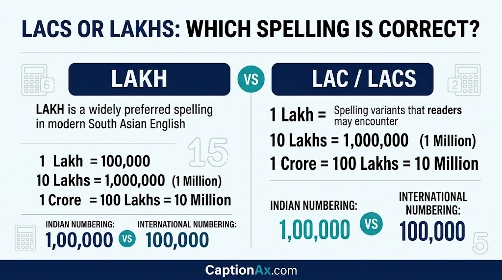 Lacs or Lakhs