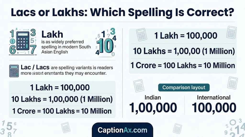 Lacs or Lakhs