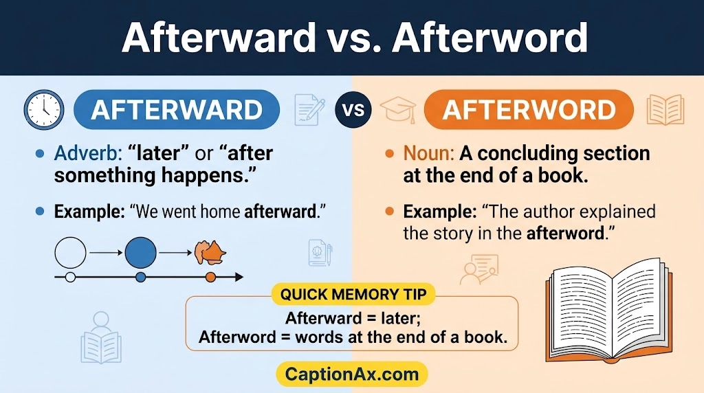 Afterward vs. Afterword